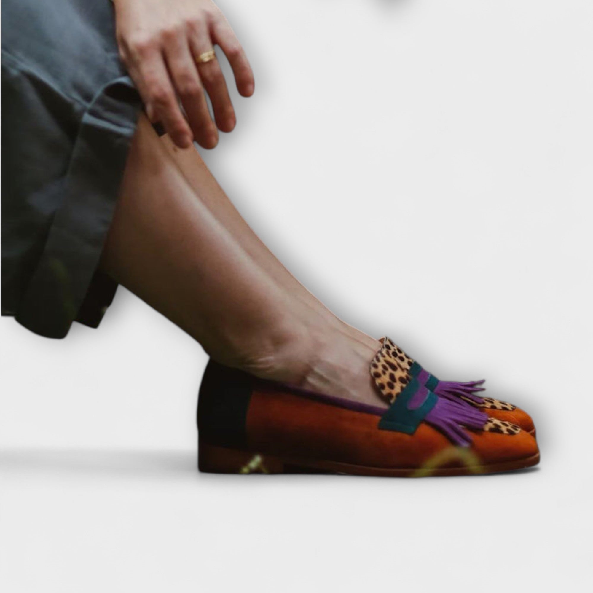 Fallon – Brown Leopard Loafers